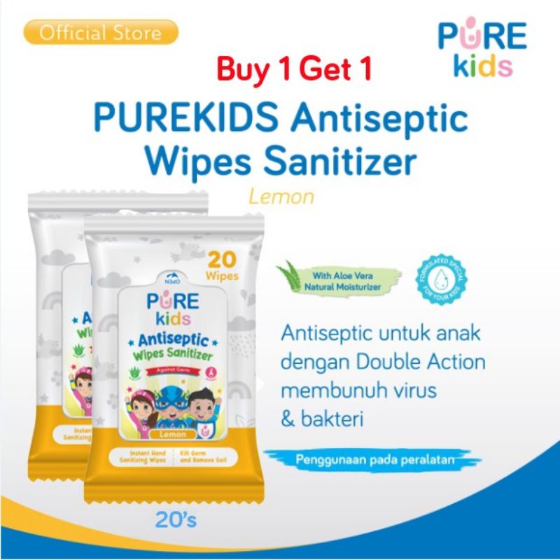 Pure Kids Antiseptic Wipes Sanitizer Purekids