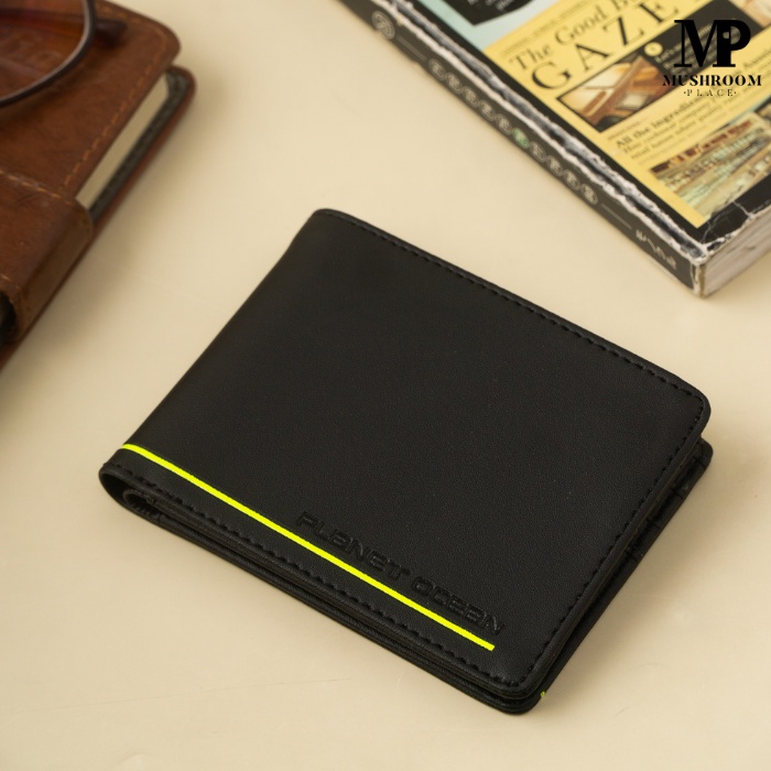 Dompet Pendek Pria Polos Planet Ocean Underline Hijau Original - PO11