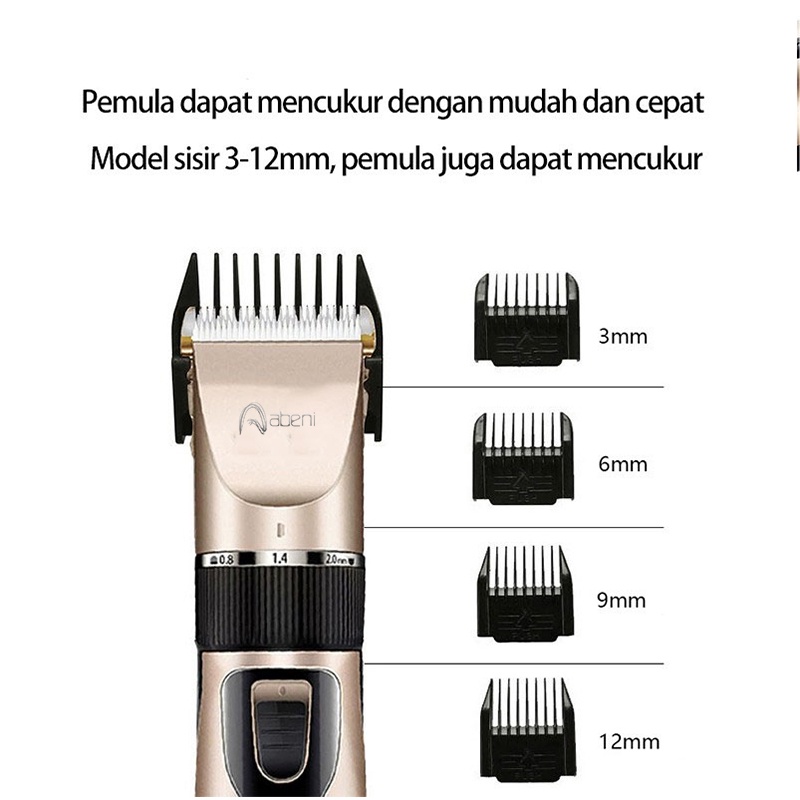 Abeni Alat Cukur Rambut Elektrik Clipper Profesional Hair Clipper Gunting