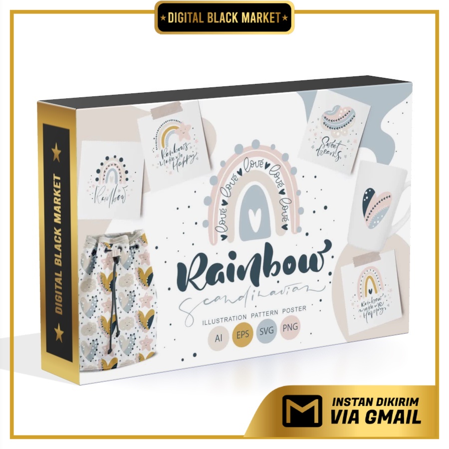 Rainbow Scandinavian Svg - Vector Designs
