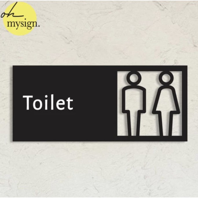 Jual Toilet Sign Akrilik Acrylic Sign Restroom WC Modern Sign Board