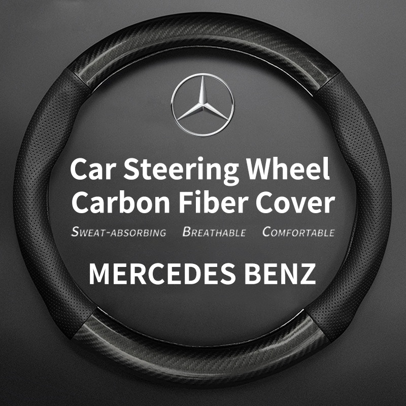 Benz Cover Setir Mobil Bahan Serat Karbon Breathable Untuk Mercedes Benz C Class W205 W221 W203 W212 GLC GLA