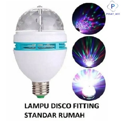 LED Lampu Disco Putar Warna Warni Full Colour - Lampu Bohlam Disko Rainbow Putar- Lampu Diskotik