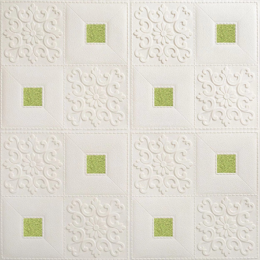 [COD] Wallpaper Dinding 3D Corak kotak-kotak 70*70cm Walpaper Stiker Dinding Dekorasi Kamar Best Seller-GLITER HIJAU