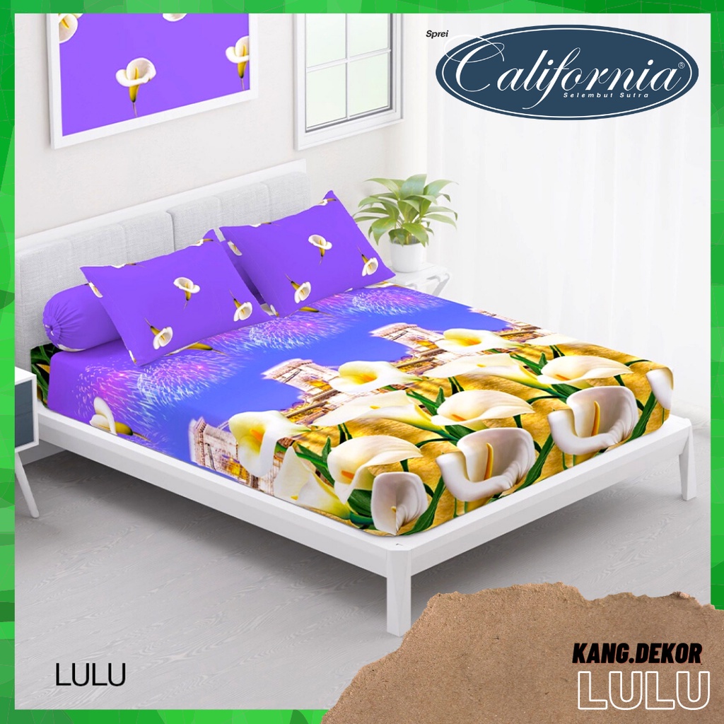 SPREI CALIFORNIA MOTIF LULU QUEEN KING SINGLE SIZE 160X200 180X200 120X200 SPREI NO 1 2 3 MURAH SEPR