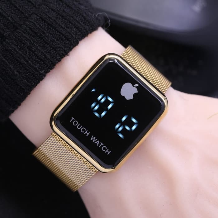 Promo Jam Tangan Pria Wanita iphone LED SK1800 Pasir Gold Terlaris