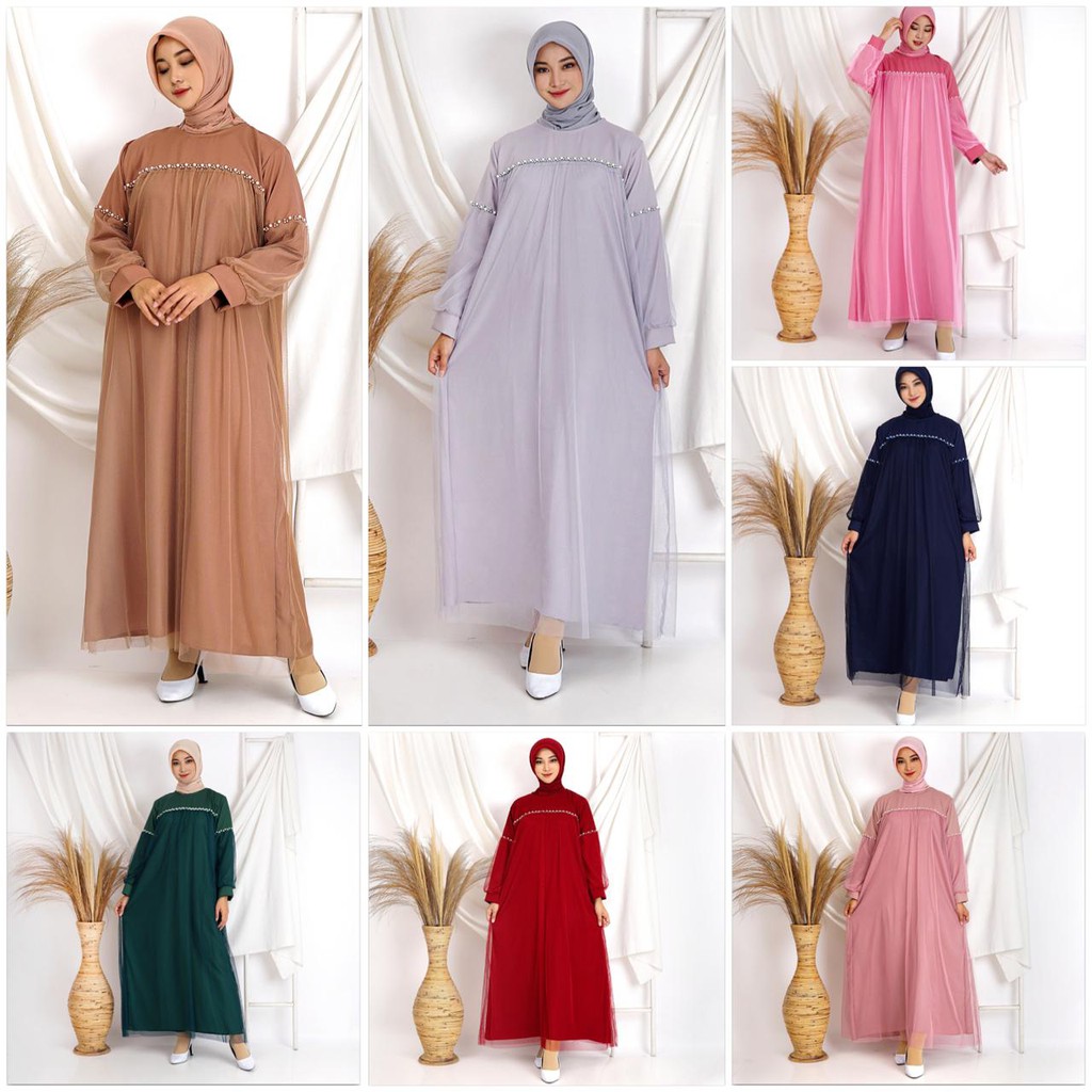 ZOYA MAXY 7 WARNA GAMIS TILE BISA JUMBO BIGSIZE MOSCREPE PAYET MUTIARA MEWAH MAXI DRESS