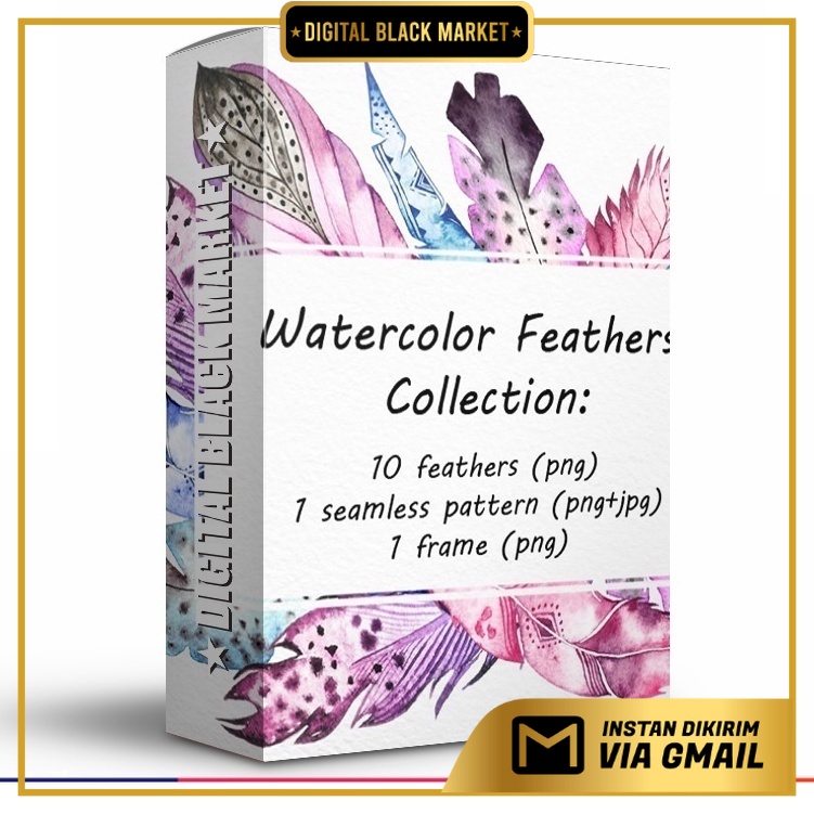 Watercolor Feathers Clipart - JPEG Ultra HD