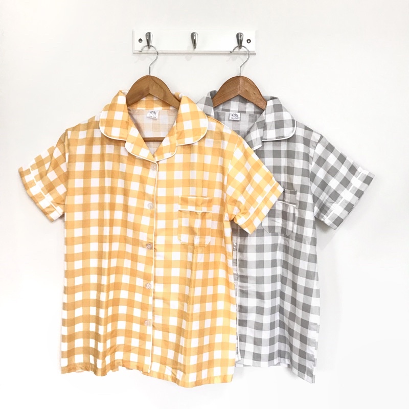 gingham set pajamas / baju tidur / piyama / sleepwear
