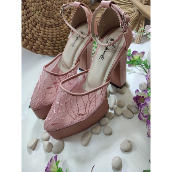 sepatu rafaizoutfit Lidya dusty pink tinggi 12cm