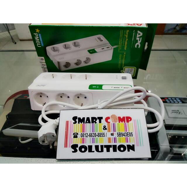 Terminal / Apc GR Surge Protector Arrester 6outlet 2USB Anti Petir