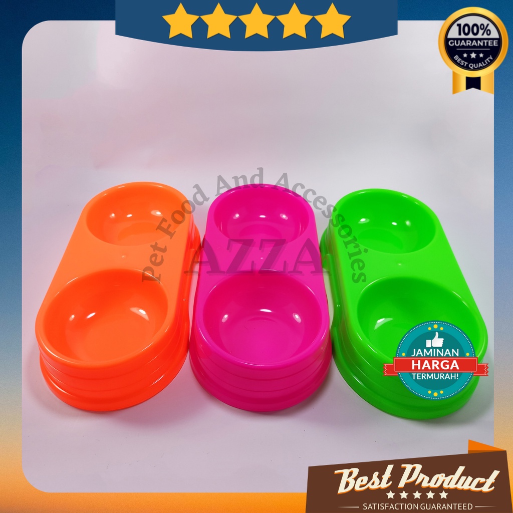 tempat pakan kucing double anti slip kecil / plate bowl kucing / wadah pakan kucing anti slip