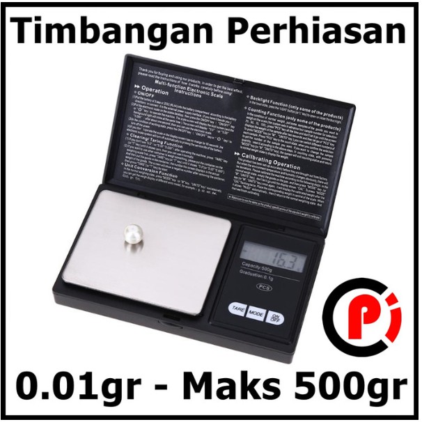 Taffware Pocket Scale Timbangan Mini Perhiasan Emas 0.01g Maks 500g