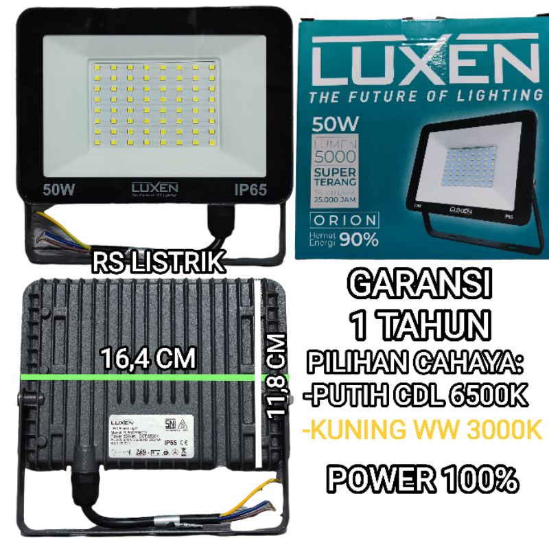 LUXEN ORION LAMPU SOROT LED FLOOD LIGHT 50W GARANSI 1 TAHUN