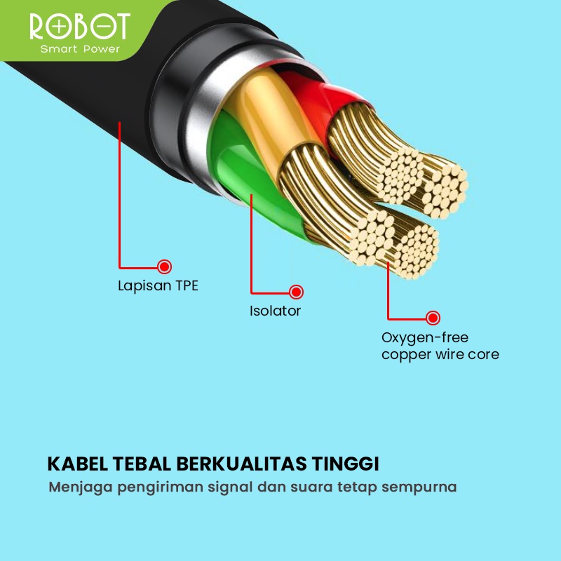 (GA2) Headset Robot RE801 Wired Earphone Bass Compatible For All Phone Original - Garansi 1 Tahun