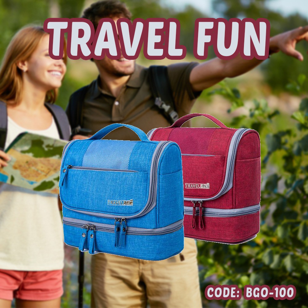 TAS KOSMETIK TOILETTRY TRAVELLING TAS PAKAIAN TAS TRAVEL FUN - BGO-100