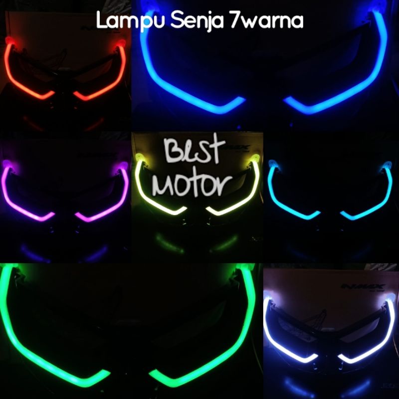 LAMPU ALIS LED PLUS FRAME YAMAHA NMAX 155 NEW RGB 7WARNA HEADLAMP LAMPU ALIS NEW NMAX RGB WARNA WARNI