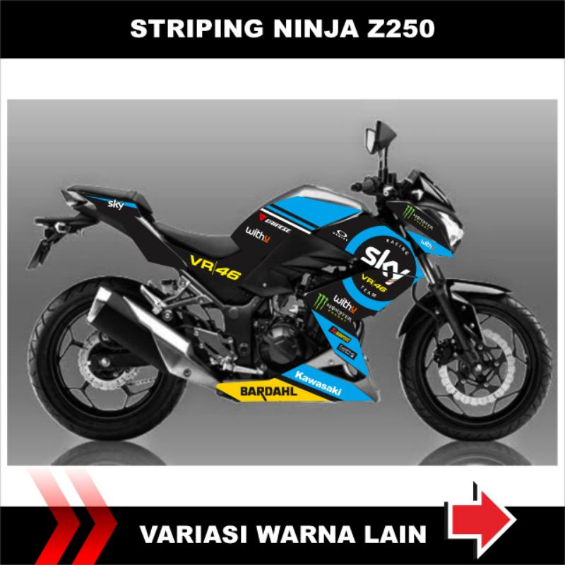 Striping Ninja Z250/ Stiker List body Ninja Z250/ Stiker variasi Sky