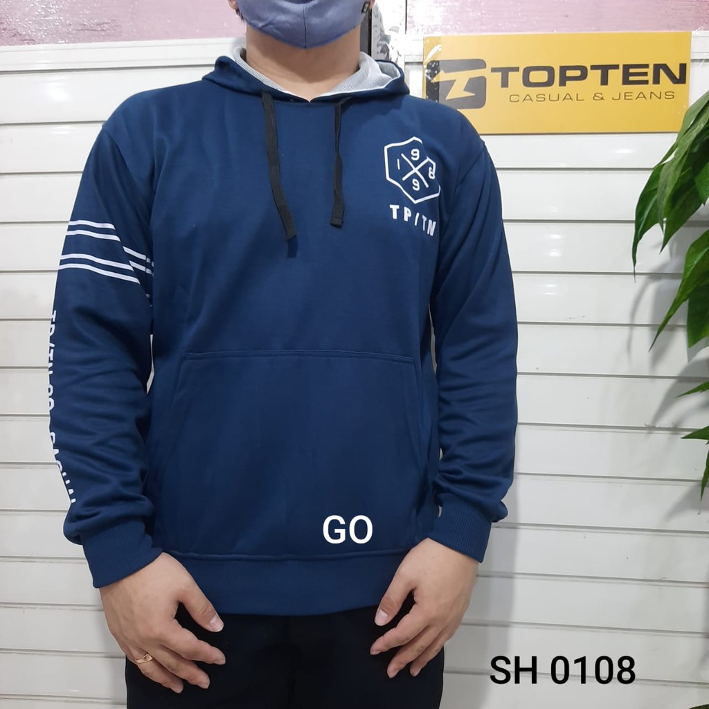 gof TOPTEN SWEATER Pakaian Pria Outerwear Sweater Cardigan Hoodie Jaket Casual Motif Lengan Panjang