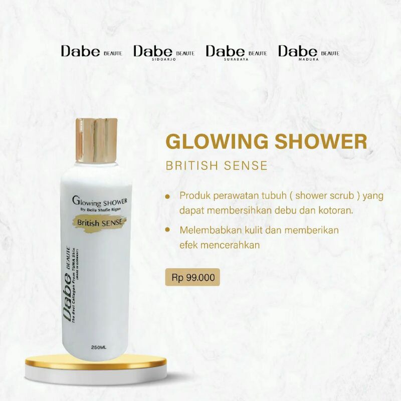 glowing shower dabe beaute