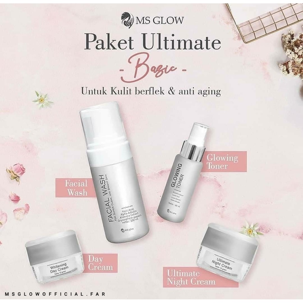 PAKET ULTIMATE MS GLOW / ULTIMATE MS GLOW / PAKET WAJAH / MS GLOW ORIGINAL / ANTI AGING / FLEK HITAM