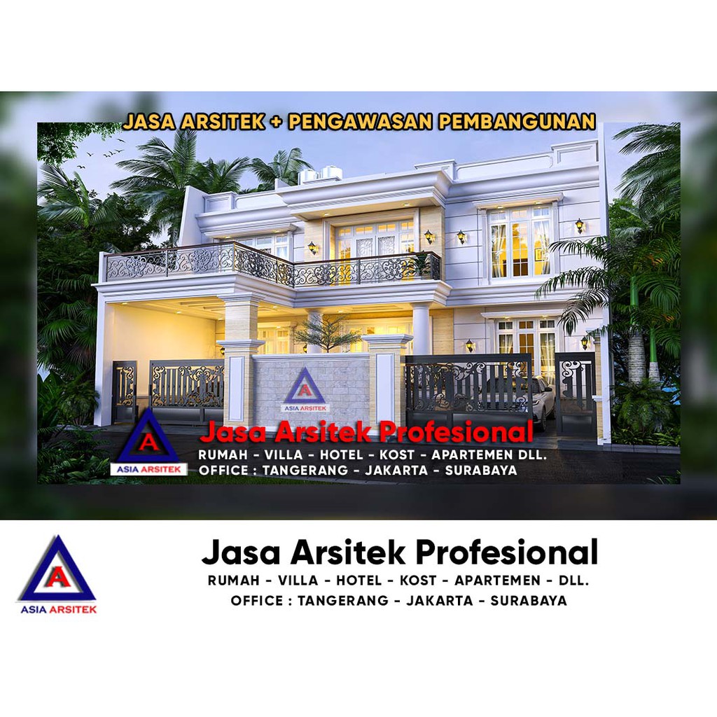Jual Jasa Arsitek Desain Rumah Tropis Mewah 2 Lantai Di Jelambar Jakarta Barat Indonesia Shopee Indonesia