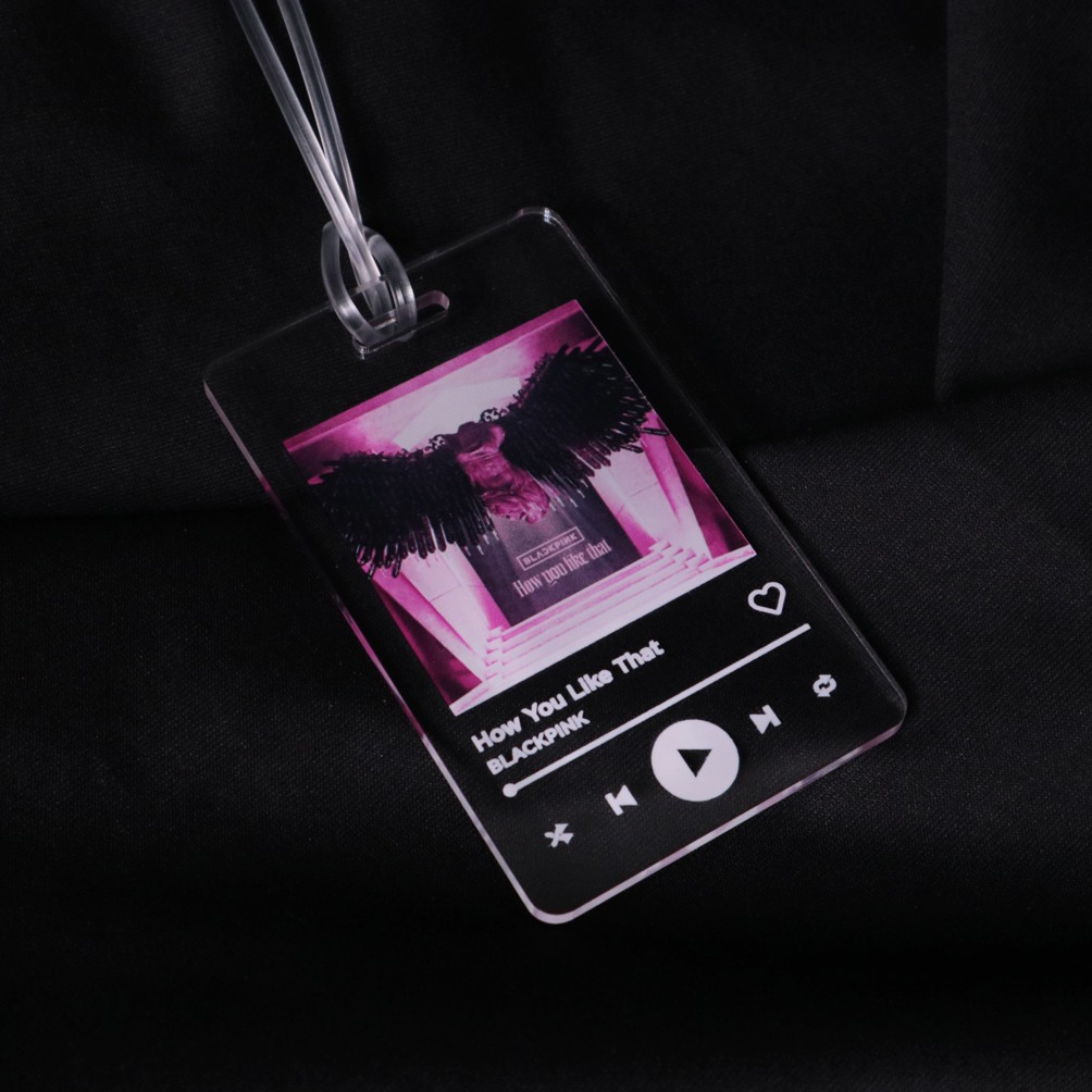 Bag Tag Akrilik Spotify UV Print | Luggage Tag Musik Custom Album | Gantungan Tas Spotify Album Lagu