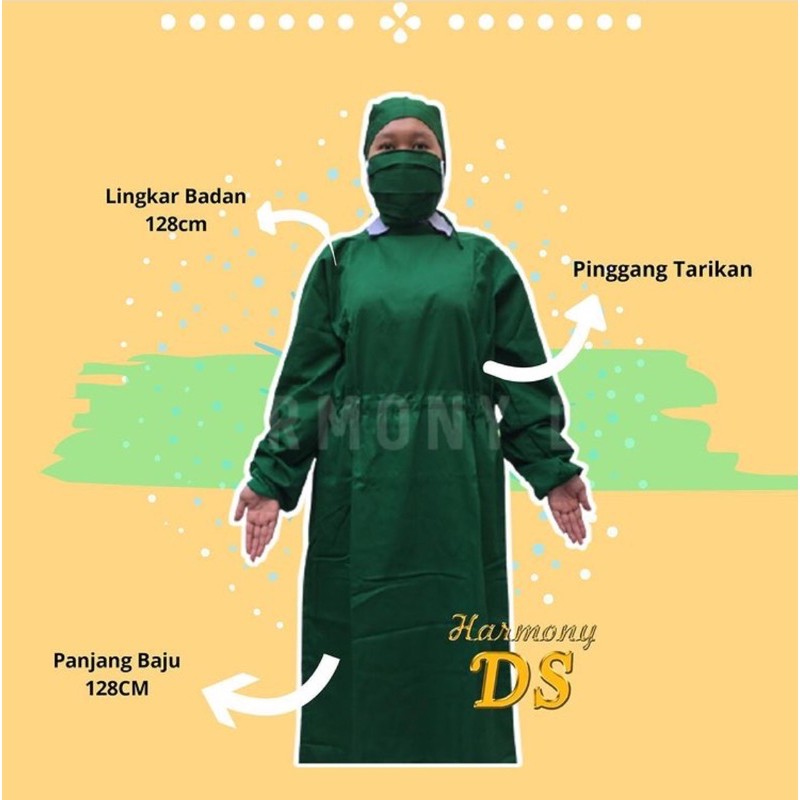 Jubah Gaun Operasi Gown Baju OKA Dokter Perawat Bedah Bahan PEMIUM