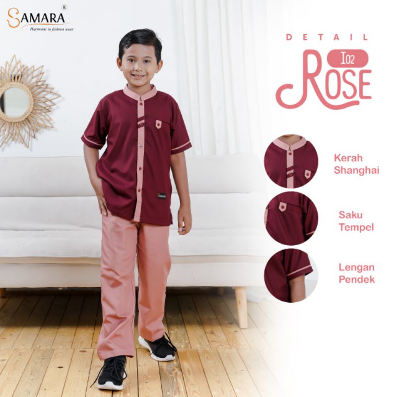 Sarimbit Baju Muslim Couple Keluarga Lebaran Rose Maroon