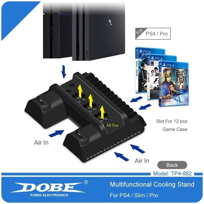 Kipas Docking Multifungsi PS4 Slim Pro Dobe