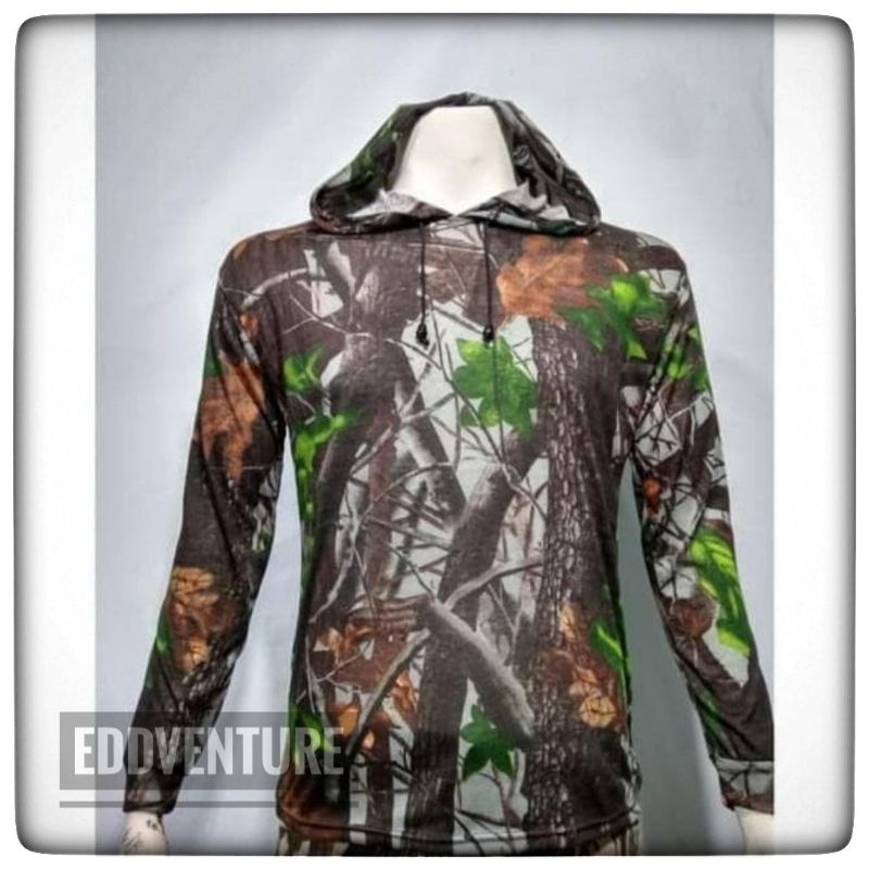 Kaos Baju Hoodie Loreng Camo Perbakin Pakaian Berburu Hunting Kamuflase