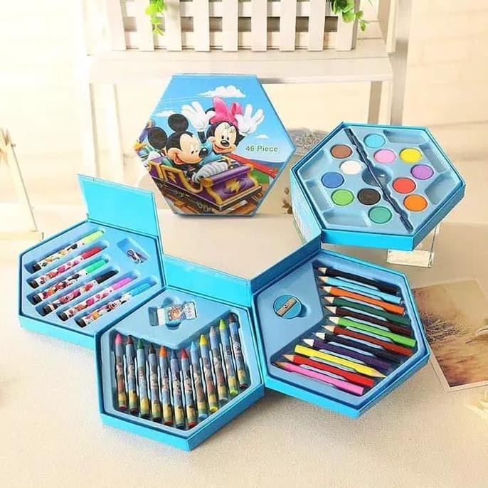 

CMS006 Crayon Set Karakter 4in1 Isi 46pcs / Pensil Warna / Pensil Cat - Biru