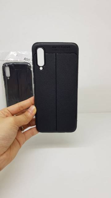 Auto Focus Samsung A50 6.4 inchi Leather Soft Case Samsung A505 AUTOFOCUS Motif Kulit Jeruk