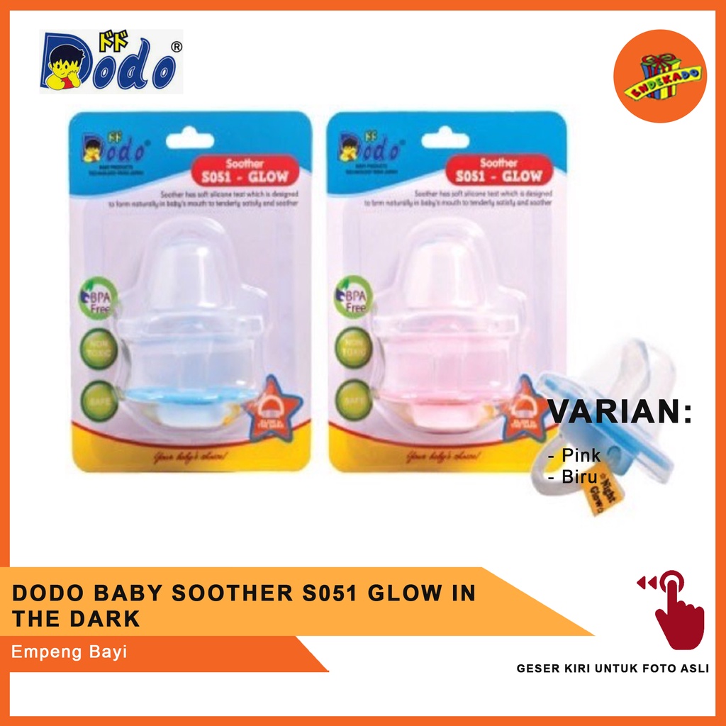 MAKASSAR! DODO BABY SOOTHER S051 GLOW IN THE DARK - Empeng Bayi