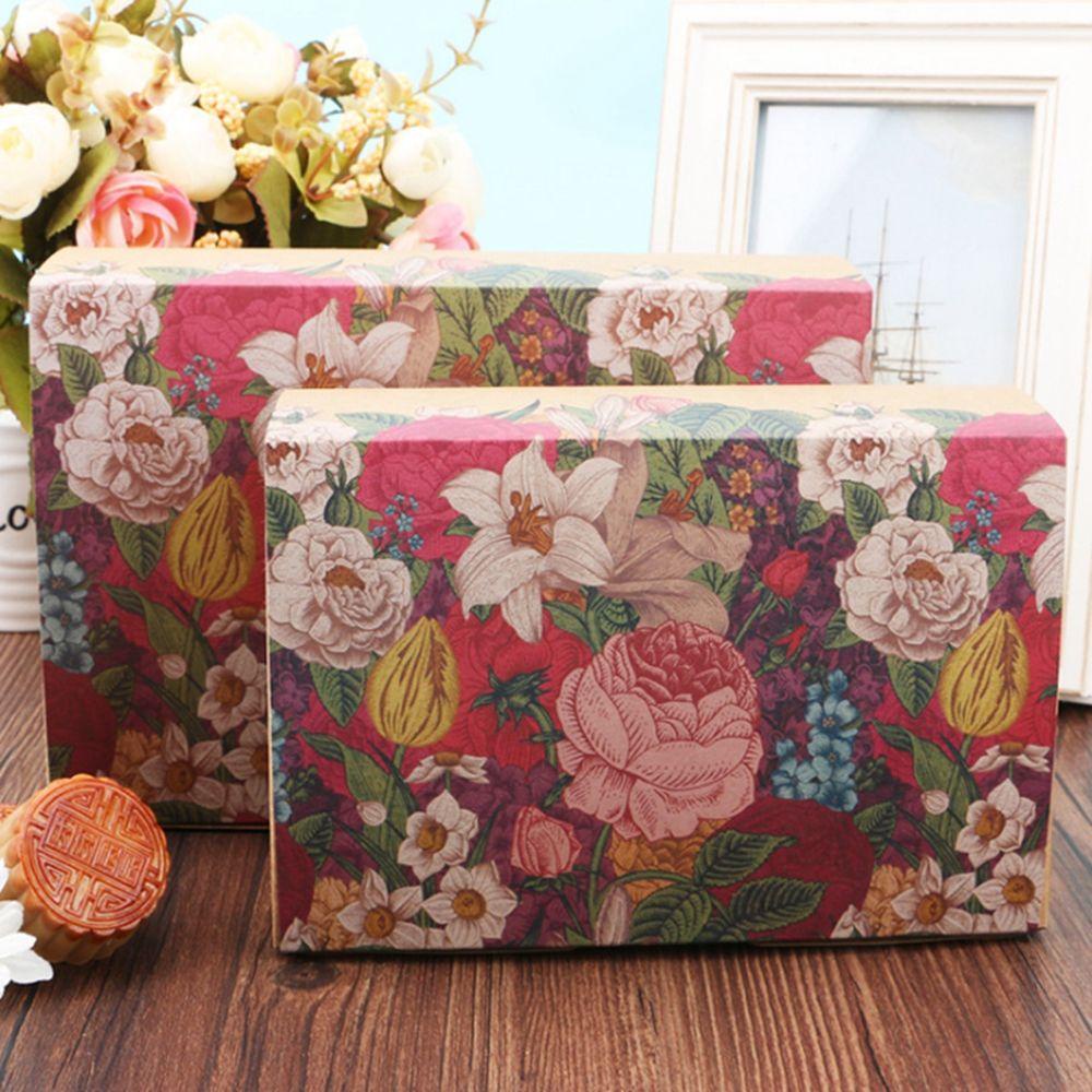 Lanfy Mooncake Kotak Portable Retro Bakeware DIY Paper Box Hadiah Pernikahan Cookies Packing Box