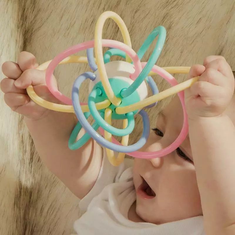 Manhattan Ball Teether Manhatan Mainan Gigitan Bola Bayi Bola Manhatan Mainan Bayi Latihan Gigit Mainan