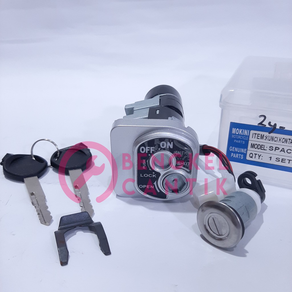 kunci kontak set MOTOR SPACY KARBURATOR / LAMA paket depan belakang jok merk mokini