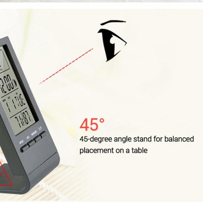 Jam meja digital plus kalender termometer Hygrometer prakiraan cuaca cocok untuk meja kantor