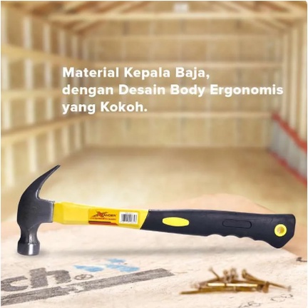 Xander Palu Kambing 8Oz  Gagang Plastik Claw Hammer 8 Oz Palu Tukang Palu Pembuka Paku