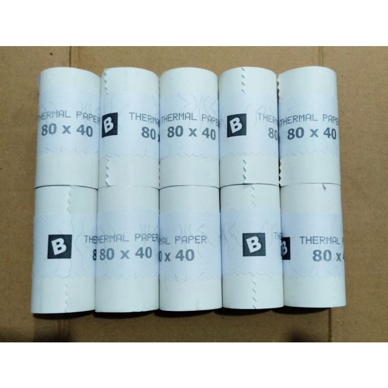 

Kertas thermal 80 x 40mm 80x40 cetak resi struk kasir 10 roll