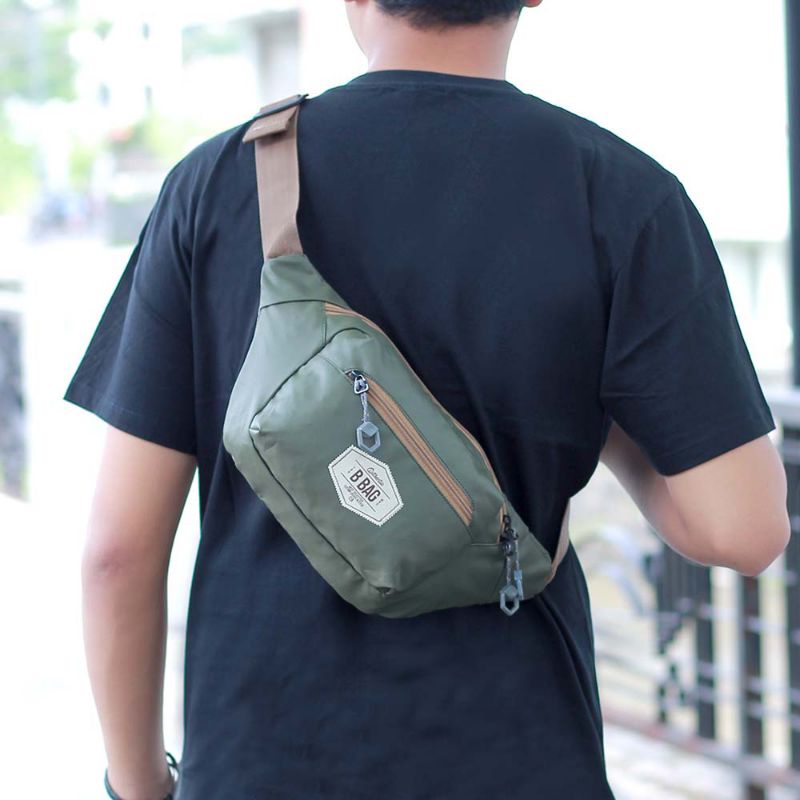 Bos - Waistbag Tas Selempang Pria Salempang Distro Bahan Bimo Anti Air Waterproof