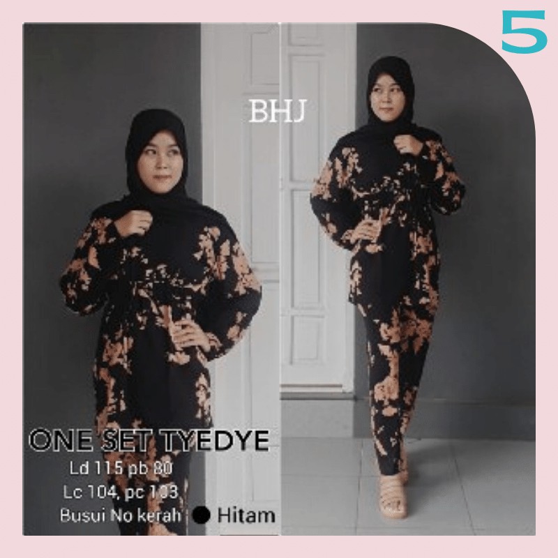 Tie Dye Tiedye Set Tie Die Tiedie One Set Busui Setelan Lengan Panjang Bahan Rayon Tebal Adem