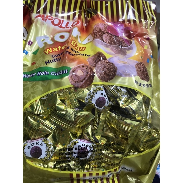 

Apollo Coklat Roka Isi 50 Pcs Koko & Susu - Bola Coklat