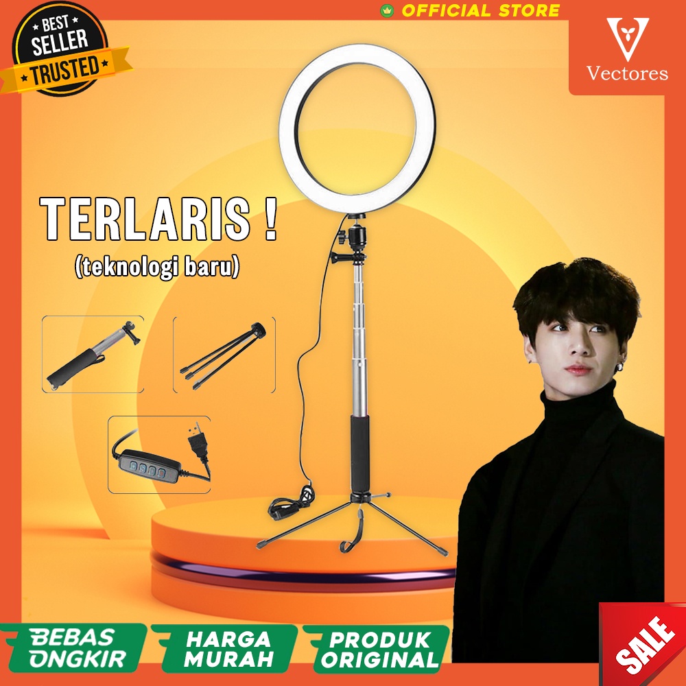 Ring Light Set Viral Premium Lampu Tripod LED Murah Original