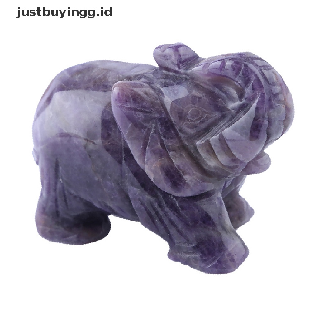 Patung Gajah Kristal Amethyst Rose Quartz Jasper Natural