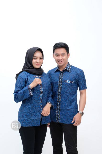 Kemeja hem baju couple batik seragam kantor mega mendung