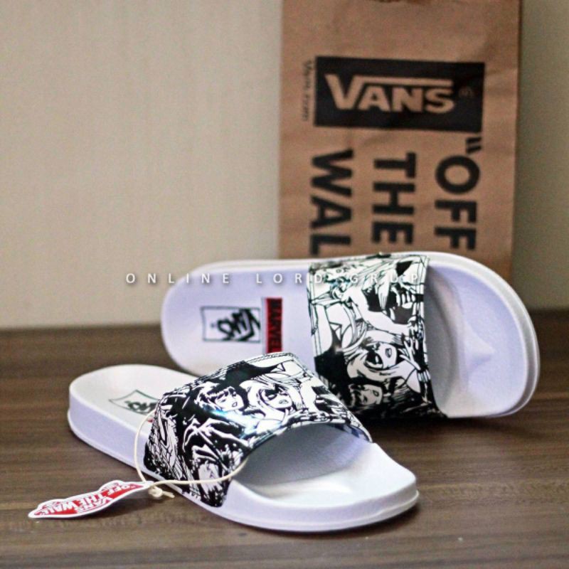 Sandal Vans Marvel Slides, Sandal Pria Wanita Slip On Sandal Vans Snoopy