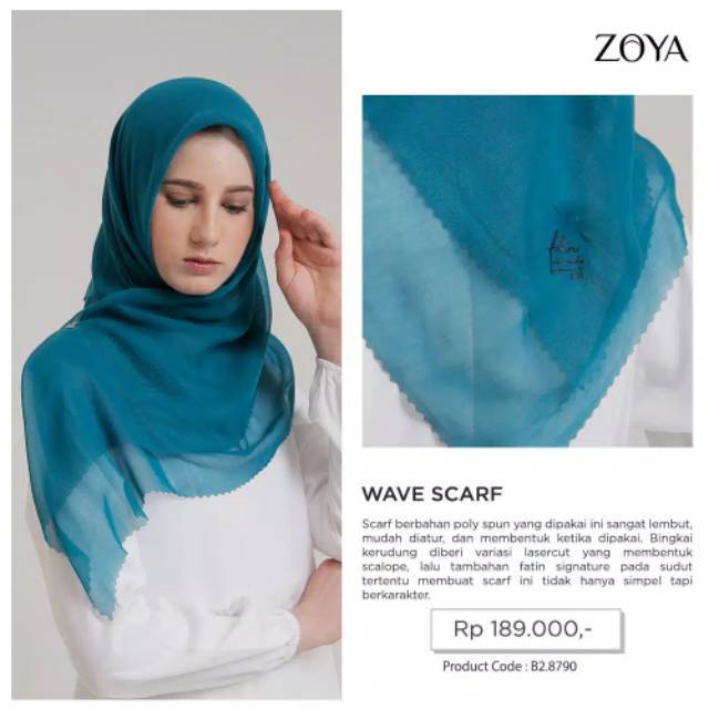 Zoya Fatin Wave Series - Kerudung Segiempat Polos - Hijab Murah