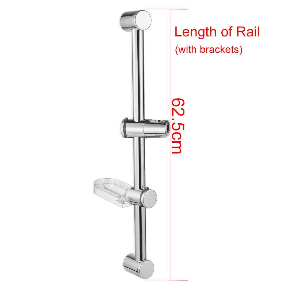 Populer Shower Slide Bar Stainless Steel Adjustable Pengangkat Pipa Kamar Mandi Kit Sabun Cuci Piring Spray Holder