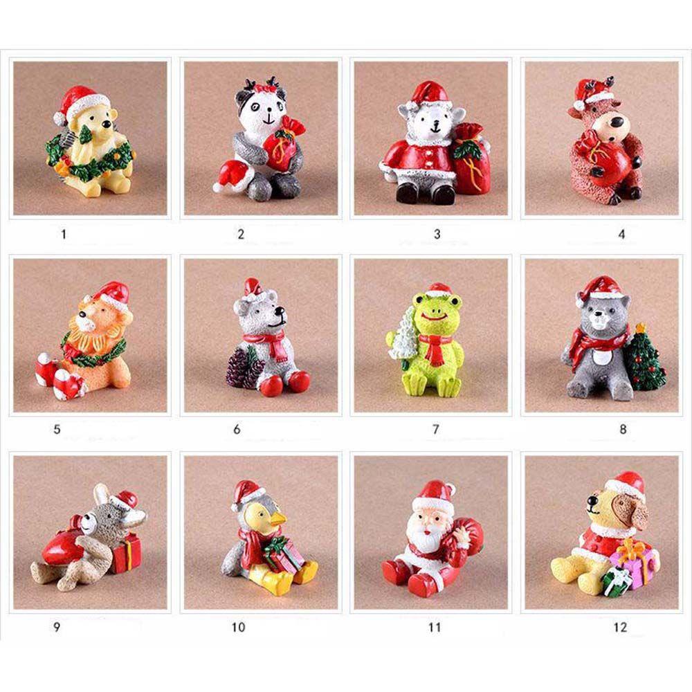 Agustina Mikro Lanskap Lucu Kerajinan Resin Xmas Rusa Panda Peri Taman Ornamen
